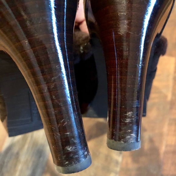 ENZO ANGIOLINI Eastercero Brown Suede Fur Mules - Picture 5 of 6